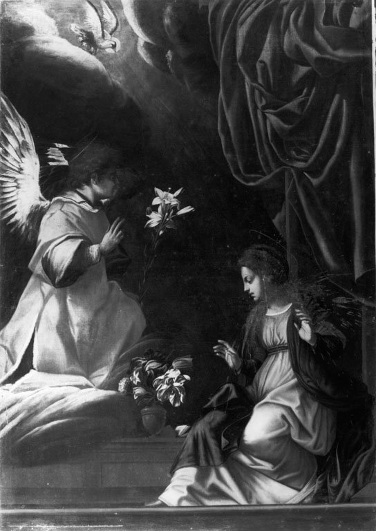 Annunciazione (pala d'altare) by Commodi Giovan Andrea (attribuito) (primo 
